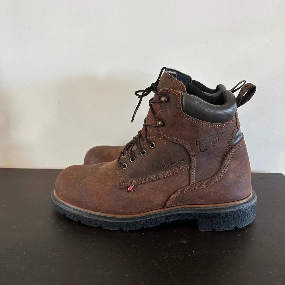 NEW Red Wing DynaForce 6-Inch Waterproof Steel Toe Work Boots Brown Leather Mens